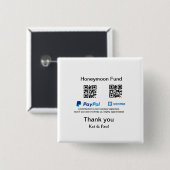 Honeymoon Fund PayPal Venmo QR Code Vielen Dank Button (Vorne & Hinten)