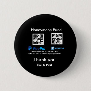 Honeymoon Fund PayPal Venmo QR Code Vielen Dank Button