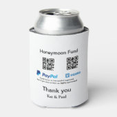 Honeymoon Fund PayPal Venmo QR Code Vielen Dank Dosenkühler (Kanne Vorderseite)