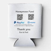 Honeymoon Fund PayPal Venmo QR Code Vielen Dank Dosenkühler (Vorderseite)