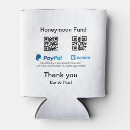 Honeymoon Fund PayPal Venmo QR Code Vielen Dank Dosenkühler