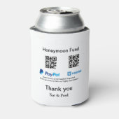 Honeymoon Fund PayPal Venmo QR Code Vielen Dank Dosenkühler (Kanne Rückseite)