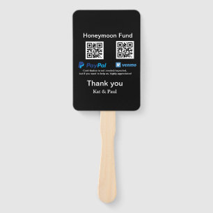 Honeymoon Fund PayPal Venmo QR Code Vielen Dank Fächer