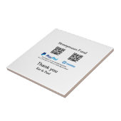 Honeymoon Fund PayPal Venmo QR Code Vielen Dank Fliese (Seite)