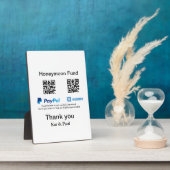 Honeymoon Fund PayPal Venmo QR Code Vielen Dank Fotoplatte (Seite)