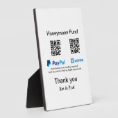 Honeymoon Fund PayPal Venmo QR Code Vielen Dank Fotoplatte (Seite)