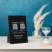 Honeymoon Fund PayPal Venmo QR Code Vielen Dank Fotoplatte (Seite)