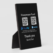 Honeymoon Fund PayPal Venmo QR Code Vielen Dank Fotoplatte (Seite)