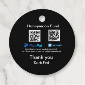 Honeymoon Fund PayPal Venmo QR Code Vielen Dank Geschenkanhänger (Rückseite)