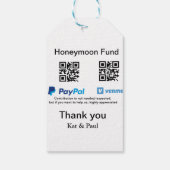 Honeymoon Fund PayPal Venmo QR Code Vielen Dank Geschenkanhänger (Rückseite)