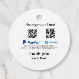 Honeymoon Fund PayPal Venmo QR Code Vielen Dank Geschenkanhänger