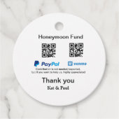 Honeymoon Fund PayPal Venmo QR Code Vielen Dank Geschenkanhänger (Vorderseite)