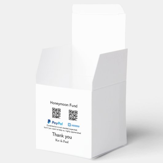Honeymoon Fund PayPal Venmo QR Code Vielen Dank Geschenkschachtel (Geöffnet)