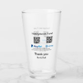 Honeymoon Fund PayPal Venmo QR Code Vielen Dank Glas (Rückseite)
