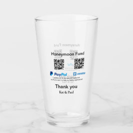 Honeymoon Fund PayPal Venmo QR Code Vielen Dank Glas