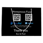 Honeymoon Fund PayPal Venmo QR Code Vielen Dank Große Geschenktüte (Rückseite)