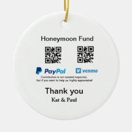 Honeymoon Fund PayPal Venmo QR Code Vielen Dank Keramik Ornament