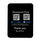 Honeymoon Fund PayPal Venmo QR Code Vielen Dank Magnet (Vertikal)