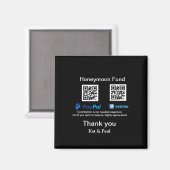 Honeymoon Fund PayPal Venmo QR Code Vielen Dank Magnet (Vorderseite/Rückseite)
