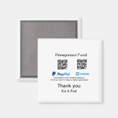 Honeymoon Fund PayPal Venmo QR Code Vielen Dank Magnet (Vorderseite/Rückseite)
