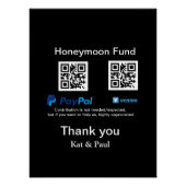 Honeymoon Fund PayPal Venmo QR Code Vielen Dank Poster (Vorderseite)