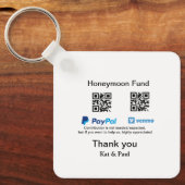 Honeymoon Fund PayPal Venmo QR Code Vielen Dank Schlüsselanhänger (Vorderseite)