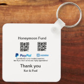 Honeymoon Fund PayPal Venmo QR Code Vielen Dank Schlüsselanhänger (Rückseite)
