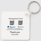 Honeymoon Fund PayPal Venmo QR Code Vielen Dank Schlüsselanhänger (Rückseite)