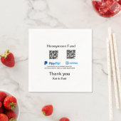 Honeymoon Fund PayPal Venmo QR Code Vielen Dank Serviette (Beispiel)