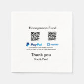 Honeymoon Fund PayPal Venmo QR Code Vielen Dank Serviette (Vorderseite)