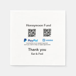 Honeymoon Fund PayPal Venmo QR Code Vielen Dank Serviette