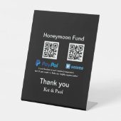 Honeymoon Fund PayPal Venmo QR Code Vielen Dank Sockelschild (Vorderseite)