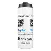 Honeymoon Fund PayPal Venmo QR Code Vielen Dank Thermosbecher (Vorderseite)