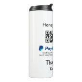 Honeymoon Fund PayPal Venmo QR Code Vielen Dank Thermosbecher (Nach links gedreht)