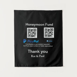 Honeymoon Fund PayPal Venmo QR Code Vielen Dank Wandteppich