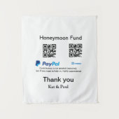 Honeymoon Fund PayPal Venmo QR Code Vielen Dank Wandteppich (Vorderseite)