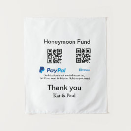 Honeymoon Fund PayPal Venmo QR Code Vielen Dank Wandteppich
