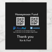 Honeymoon Fund PayPal Venmo QR Code Vielen Dank Weinetikett (Einzelnes Label)