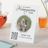 Honeymoon Fund Pet Dog Wedding Photo Venmo QR Code Sockelschild (In Situ)