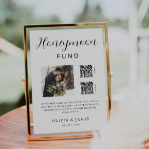 Honeymoon Fund QR Code and Foto Wedding Einladung