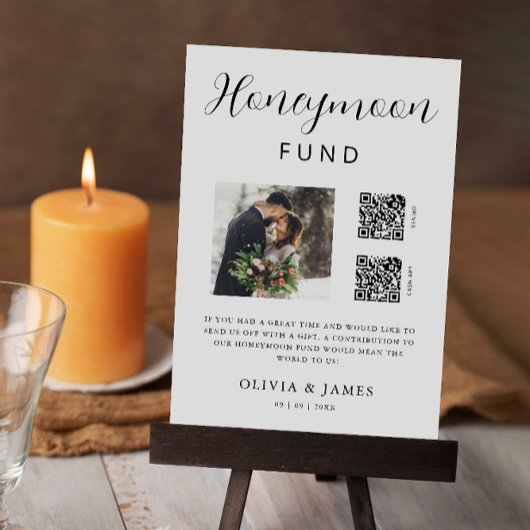 Honeymoon Fund QR Code and Foto Wedding Einladung