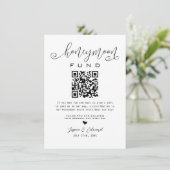 Honeymoon Fund Qr Code Black Chic Modern Minimal (Stehend Vorderseite)