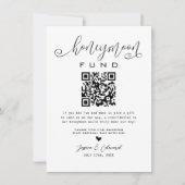 Honeymoon Fund Qr Code Black Chic Modern Minimal (Vorderseite)
