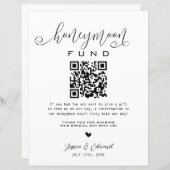 Honeymoon Fund Qr Code Black Chic Modern Minimal (Vorne/Hinten)