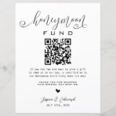 Honeymoon Fund Qr Code Black Chic Modern Minimal (Vorderseite)
