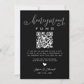 Honeymoon Fund Qr Code Black Chic Modern Minimal (Vorderseite)