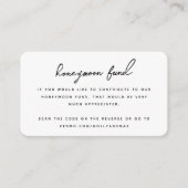 Honeymoon Fund QR Code Digital Wedding Registry Begleitkarte (Vorderseite)