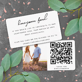 Honeymoon Fund QR Code Digital Wedding Registry Begleitkarte