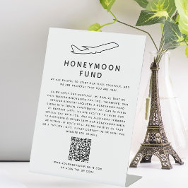 Honeymoon Fund QR Code Digital Wedding Registry Sockelschild
