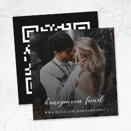 Honeymoon Fund | QR Code Elegantes Foto Hochzeit Begleitkarte